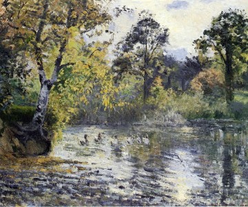 l’étang de montfoucault 1874 Camille Pissarro Peinture à l'huile